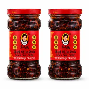 LAOGANMA Spicy Chili Crisp Sauce, 210g per Bottle, 2-Pack, Versatile Dip with Rich Flavor