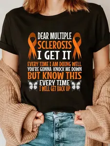100% Cotton Multiple Sclerosis Encephalomyelitis MS Survivor Disseminata T-Shirt