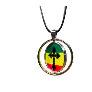 Ethiopian Cross Necklace : Double Sided Pendant Necklace, Spiritual Jewelry