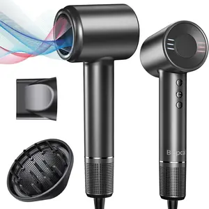 Bopcal Ionic Blow Dryer 500 Million Ions Fast Drying Low Noise 3 Speeds 4 Temps Travel Size for Professional Home Salon Styling
