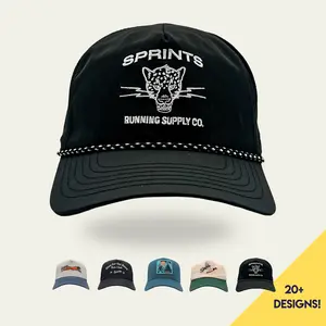 Vault Jag Black EZ Rope Snapback (Unisex) - Structured Ventilated Running Hat Adjustable for Big and Small Heads, Lightweight Breathable Performance Cap for Men and Women, Built for Training, Racing, Gym, and Outdoor Workouts