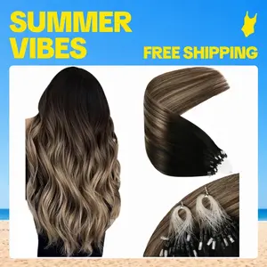 Sunny Hair Micro Hair Extensions Micro Link Human Hair Micro Ring Hair Add Volume for Women 55g #Summervibes