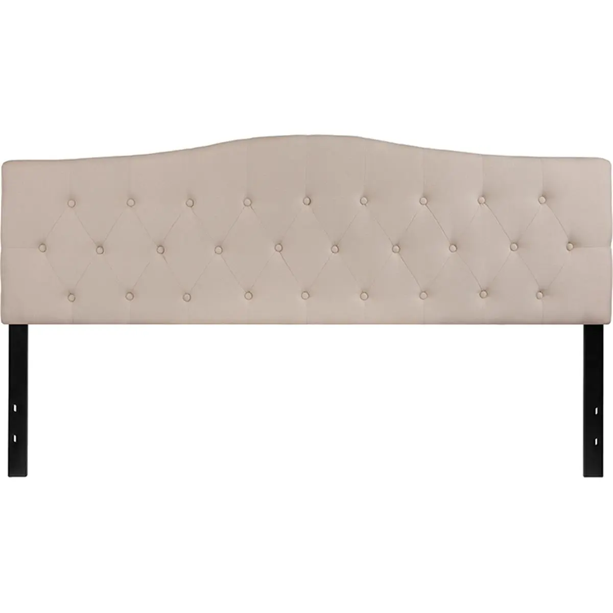 212 MAIN Cambridge Tufted Upholstered King-Size Headboard, Beige Fabric, Indoor Use