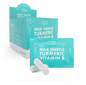 Plant-Based Herbal Blend with Milk Thistle, Turmeric & B Vitamins | Caffeine-Free, Non-GMO, Gluten-Free, Vegan Capsules | 10-Day Supply