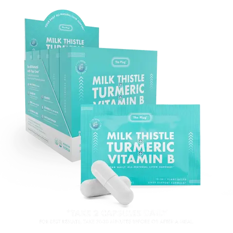 Plant-Based Herbal Blend with Milk Thistle, Turmeric & B Vitamins | Caffeine-Free, Non-GMO, Gluten-Free, Vegan Capsules | 10-Day Supply