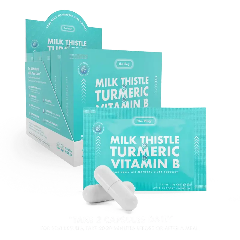 Plant-Based Herbal Blend with Milk Thistle, Turmeric & B Vitamins | Caffeine-Free, Non-GMO, Gluten-Free, Vegan Capsules | 10-Day Supply