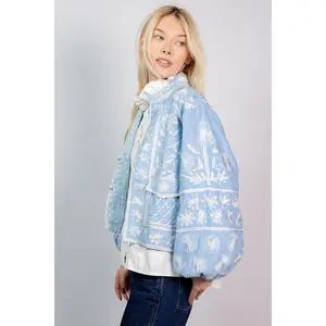 Suzani Blouson Jacket | Baby Blue