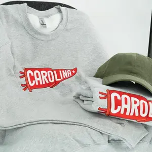 Embroidered Pennant Sweatshirt with Team Name, Custom Embroidered Pennant Shirt, Custom High School College Hoodie, Game Day, Friend Gift