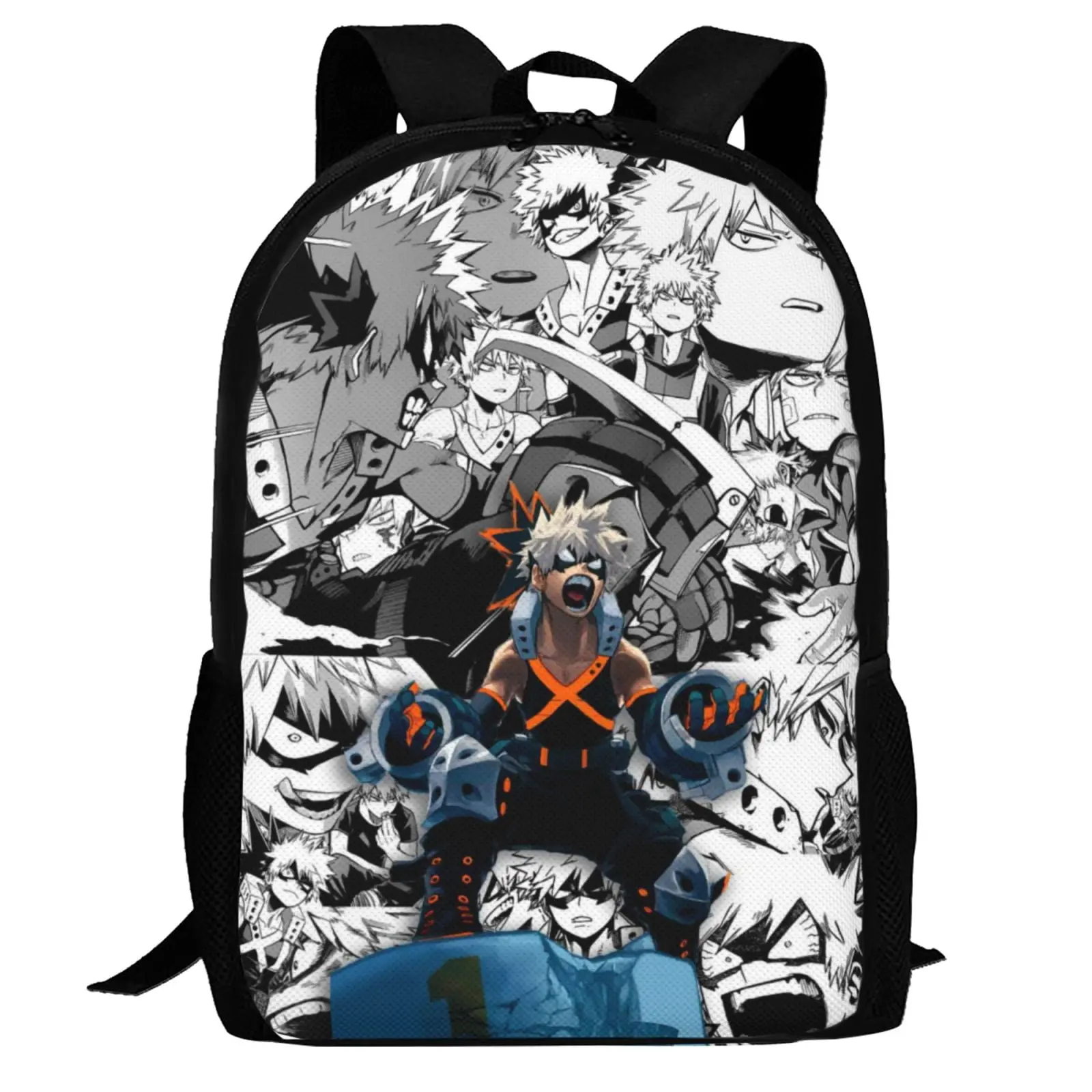 Hero-Academia Bakugo Katsuki Backpack,3d Print Laptop Backpack Lightweight Casual Daypack Bookbag Multi-Function Travel Backpack 16.5 In