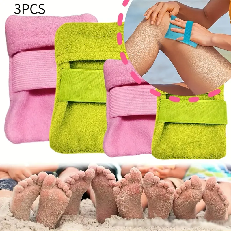 1 Portable Beach Sand Removal and Cleaning Tool, Exfoliating Brush, Body Scrubber, Battery-free Design, Soft Fabric and Exfoliating Bristles, Compact Structure, Ideal for Beach Vacations, Camping, Outdoor Activities, Blue, Beach Accessories