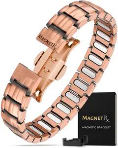 MagnetRX EllipseMAX 5X Strength Copper Magnetic Bracelet for Men - Pure Copper Bracelet, Hypoallergenic, Sizing Tool & Gift Box Included