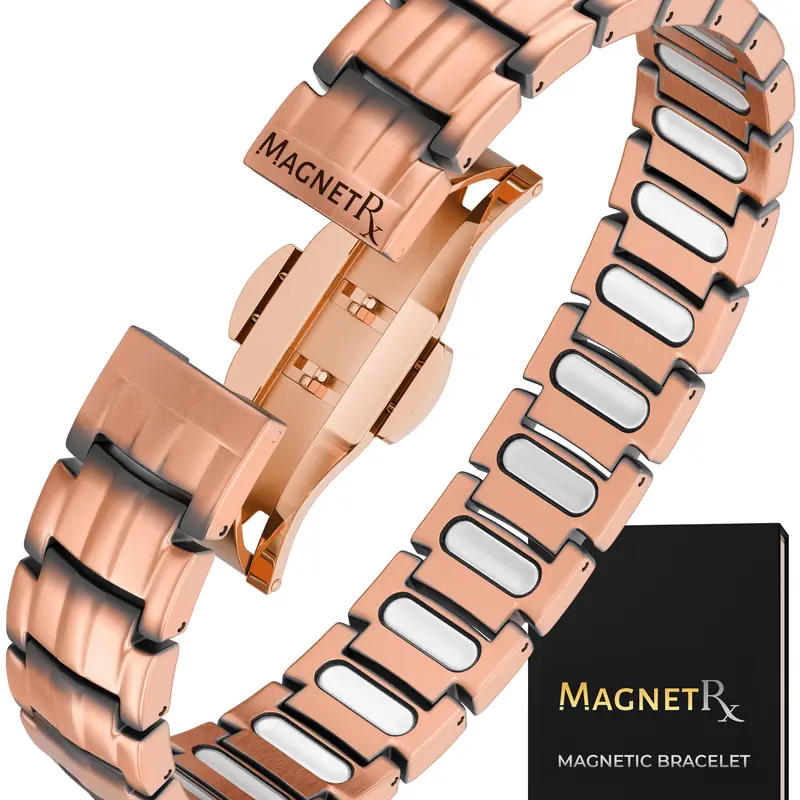 MagnetRX EllipseMAX 5X Strength Copper Magnetic Bracelet for Men - Pure Copper Bracelet, Hypoallergenic, Sizing Tool & Gift Box Included