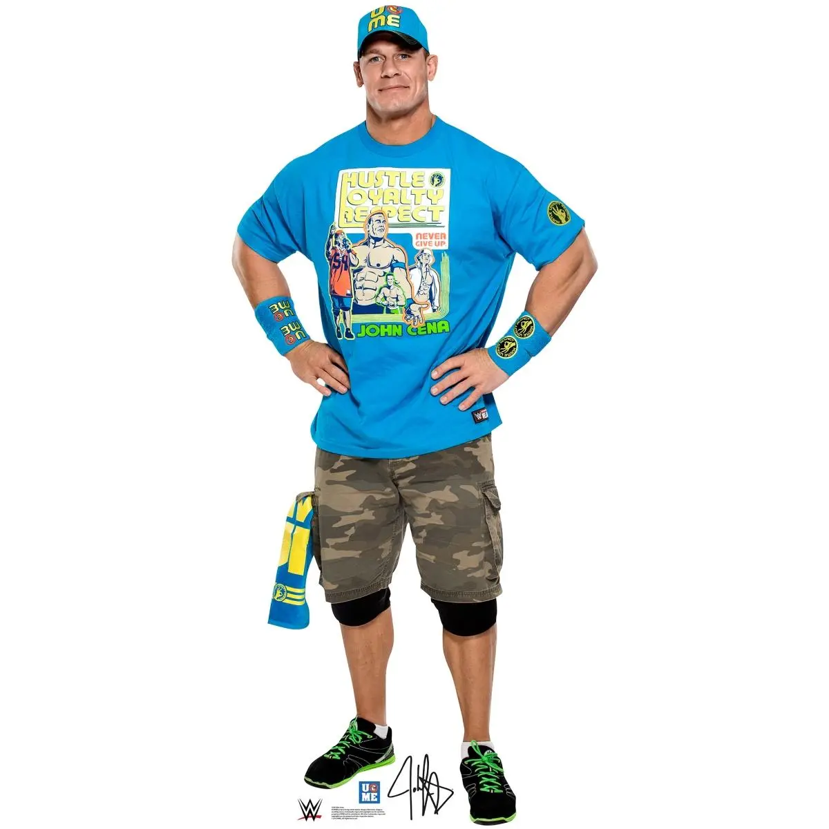Life-Size Advanced Graphics Freestanding WWE John Cena Light Blue Shirt Cardboard Standup (Model 1924) - 74x33in Celebrity Cutout, Home Decor for Fans, Celebrities-Themed Room Accent, 74X33"