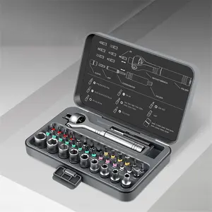 40 in 1 magnetic ratchet screwdriver set with Detachable Handle, 180° Ratchet Head, 45-Tooth Mechanism, Magnetic Tool Kit with Case, Screwdriver Bits for Computer, Electronics Repair, Ideal for Home, DIY Ratcheting Screwdriver