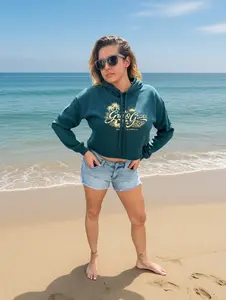 Grit & Grace By Beach Cowgirls Women's Cropped Hoodie