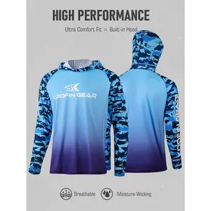 KOOFIN GEAR high-performance gradient camouflage hooded fishing shirt, made with quick-drying breathable material