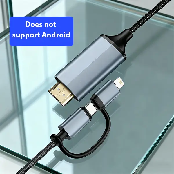 Lulaven 2-in-1 Lightning & C-Type HDMI Adapter Cable (6ft) - Dual Port, 1080P HD Audio-Video Sync, Type C, for iPhone 16/15/14/13 Pro/Max & iPad Pro, Manufacturer Warranty (Not for Android)