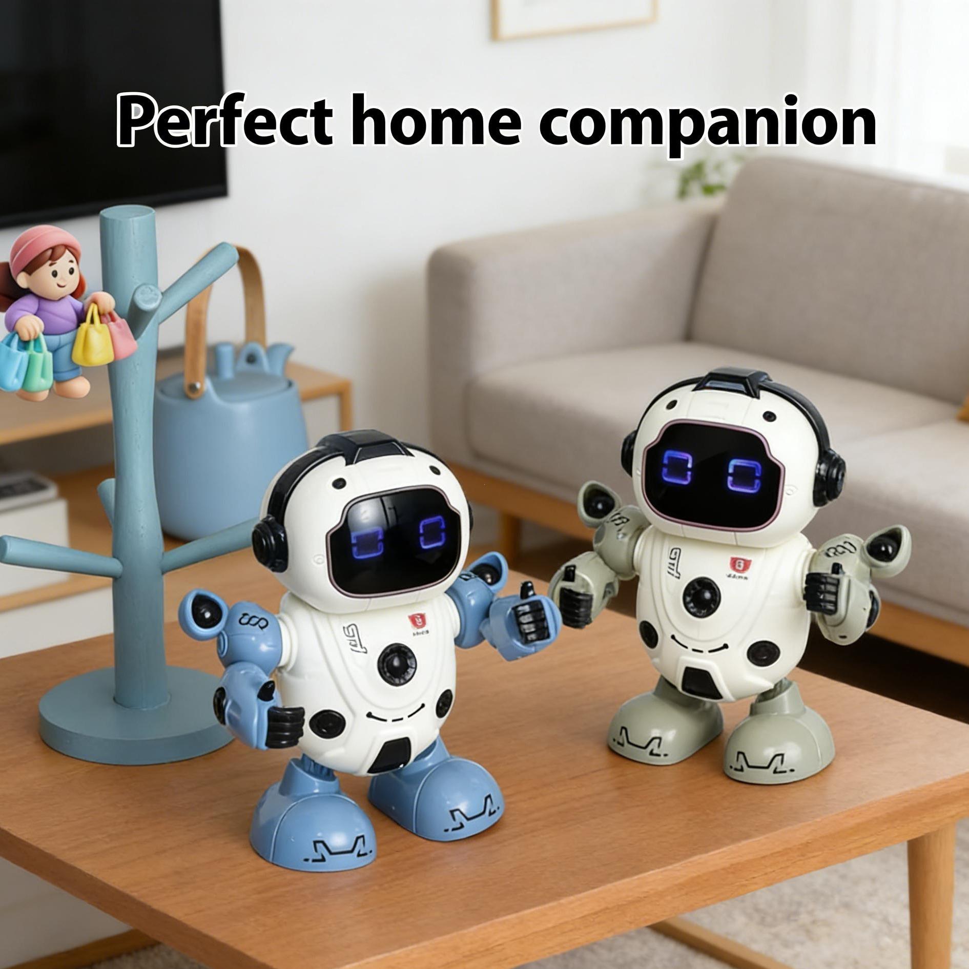 Interactive Musical Dancing Robot, Flexible Joints Electronic Toy with LED Eyes, Interactive Electronic Toy, Birthday Gift for Boys Girls