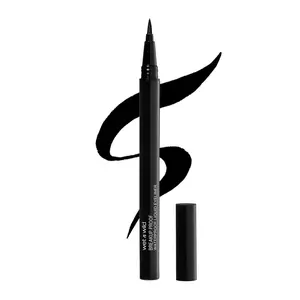 wet n wild Mega Last Breakup Proof Liquid Eyeliner - Ultra-Fine Brush, Waterproof, 16-Hour Long-Lasting Wear- Cruelty-Free & Vegan - Black