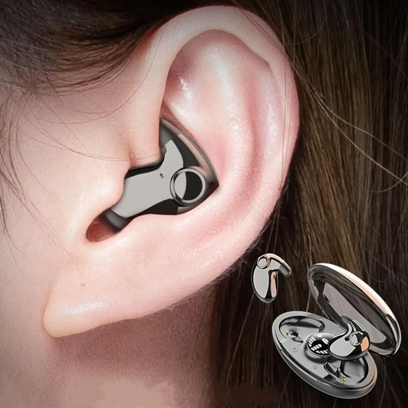 Wireless Ultra-thin Earphone, In-ear Design Noise Cancelling Headphone, Bluetooth-compatible On-Ear Sports Earbuds for Android & IOS