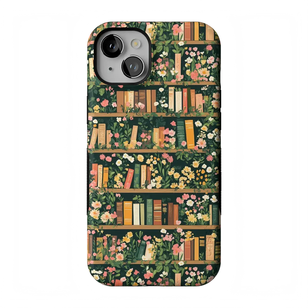Casely iPhone 14 Plus Case | Book Nook | Floral Library | Bold Protective Design | Compatible with MagSafe