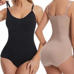 2-Piece Corset Body Suit Women's Solid Adjustable Strap Shapewear Bodysuit, Casual Shaper Clothes Bodysuit, Seamless Tummy Control Butt Lifting Shapewear Bodysuit, Ladies Shapewear for Daily Wear with s beauti sticky bra