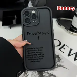 Compatible for iPhone 16 15 Pro Max Plus 14 13 12 11 X XR E Excerpts From Minimalist Proverbs Rugged Durable shockproof Anti-Scratch soft Silicone case