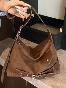 Niche design  simple and classic daily shoulder messenger bag, Fashionable Crossbody Bag, casual and fashionable, versatile and available in multiple colors, retro contrasting color stitching design, suitable for shopping, dating, etc.