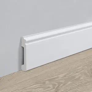 10-Pack Wall Baseboard Molding Trim of 44.5 x 3.2 in, High Impact Finish Polystyrene Skirting Board -Easy Installation with Glue (10)