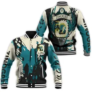 Monster Hunter Inspired Zinogre Baseball Jacket, Gaming Theme Varsity Outerwear, Action RPG Fan Streetwear