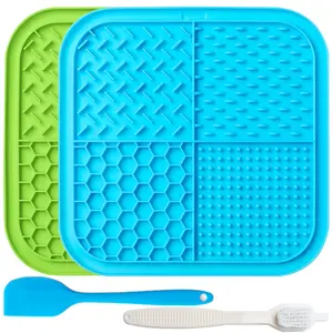 2 Pack Lick Mat for Dogs and Cats,Licking Mats with Suction Cups,Slow Feeder Licking Pad for And Boredom Reducer,for Bathing, Grooming and Training,Dog & Cat Dining MATS, Rice Bowls, and Dining Tools
