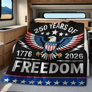 Lightweight Flannel Blanket for Independence Day, Celebrating The 250Th Anniversary of Freedom. Ideal for Use on Sofas, Beds, During Travel, Camping, Or in Living Rooms, Offices, Couches, And Chairs