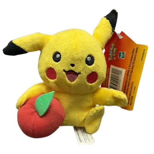 Pokemon Hasbro Plush Stuffed Animal - PIKACHU w/ Apple [2005](6 inch)