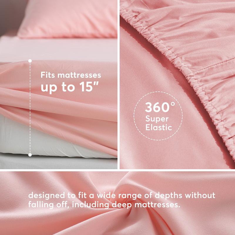 Ultra Soft Sheet Sets with Fitted Sheet with Deep Pockets - Duvet Cover - Pillowcases - Twin, Twin Xl, Full, Queen, King, California King Sizes - Machine Washable
