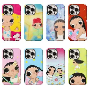 Cute big-eyed girl Yuy painted phone case, compatible with iPhone 17/16/15/14/13/12/11 Pro Max/Plus and Samsung Galaxy S23FE/22/23/24/25. Perfect gift for Christmas, Halloween, birthdays, and Valentine's Day. tiktokshopspringglowup