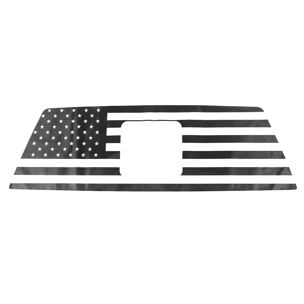 Rear Window Trim Cover - US Flag Carbon Fiber Vinyl Truck Sticker, Car Vehicle Decoration, Exterior Accessory for Ford F150 2015+ Trucks, Truck Stickers