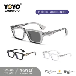 Candy YoYo Auto-Adjusting UV Protection Sunglasses, Thick Frame Anti Glare Sun Shades, Trendy Styling Sunglasses, Polarized Fit Over Glasses Unisex for Driving, Fashion Accessories for Casual Wear Outdoor Activities