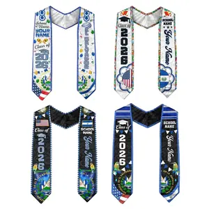 Custom El Salvador Graduation Stole – Salvadoran American Flag Sash, Personalized Class of 2026 Graduation Gift
