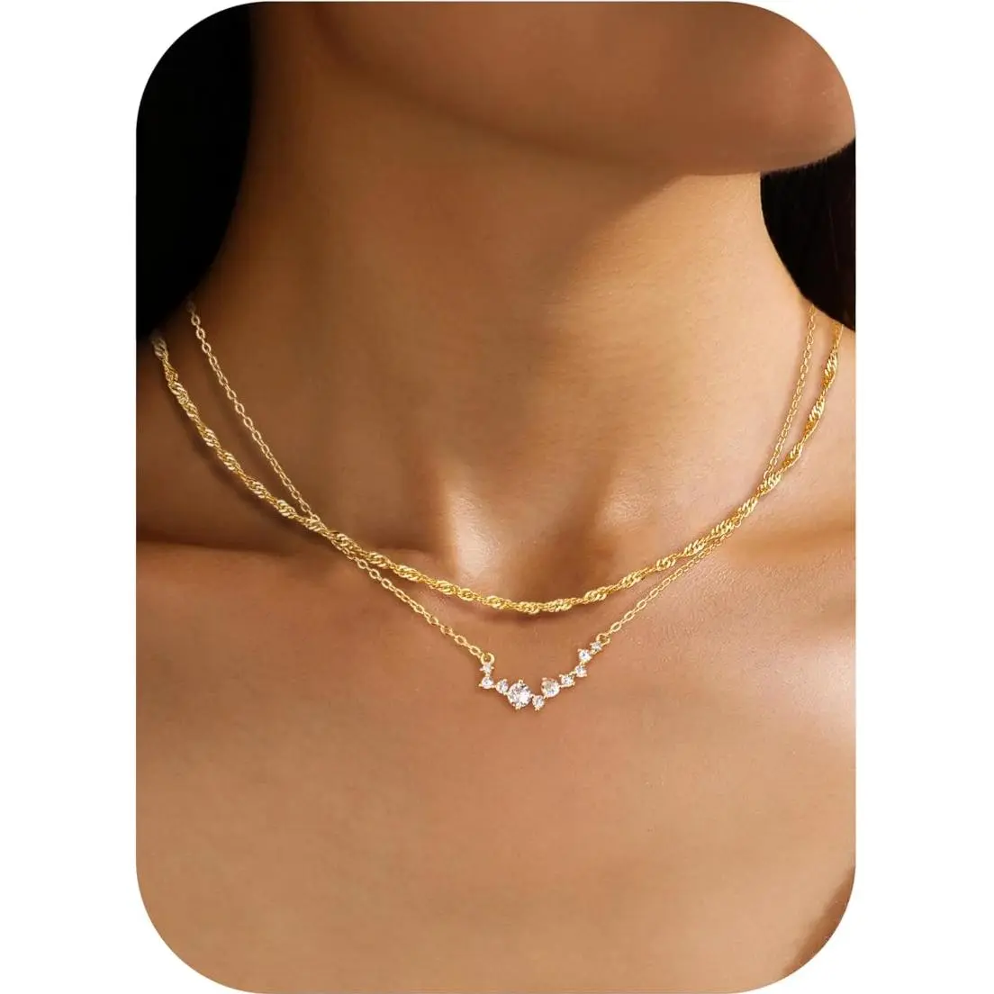 Cubic Zirconia,Gold Tone