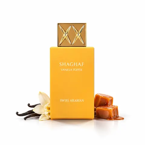 Swiss Arabian Shaghaf Vanilla Toffee - Unisex Eau de Parfum - Long Lasting Arabian Toffee & Vanilla Fragrance - 2.5 oz (75ml) - Luxury Perfume for Women & Men