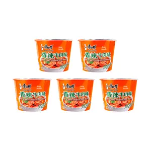 MASTER KONG Hot & Spicy Beef Flavor Cup Noodles, 3.80oz*5 【Value Pack】 Food Instant
