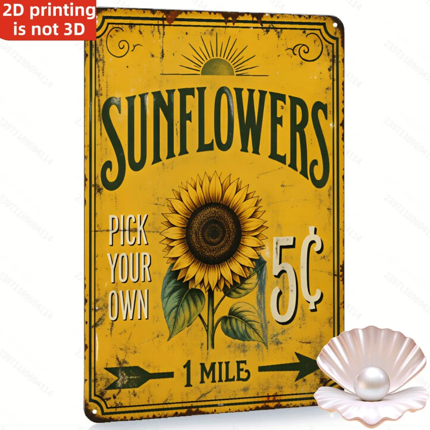 2D Flat, 1pc Vintage Bohemian Sunflower Self-Picking Metal Wall Sign - 8.0x12.0 Inch Rustic Farmhouse Plaque Suitable for Outdoor Country Decor - Retro Boho Wall-Mountable Decoration, 2D Flat, Perfect for Room Decor