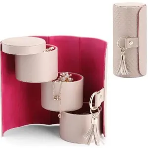 Small Jewelry Case Box, Travel Essential Accessories for Women, Gifts for Travelers Couples Mom Friends Organiser Cover Leather