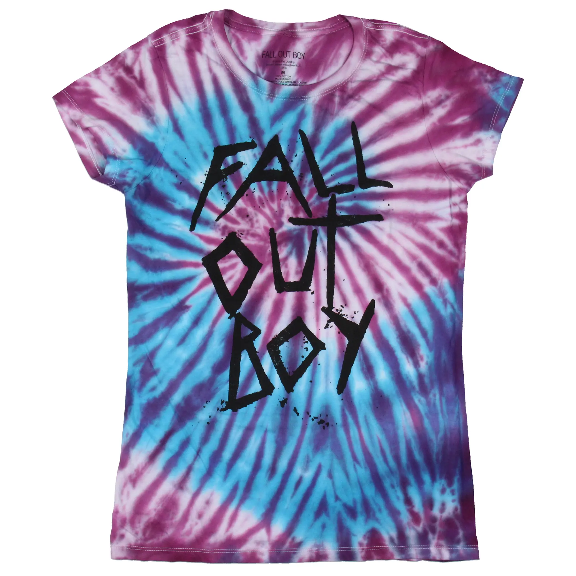 Fall Out Boy Women's Punk Rock Band Tie-Dye Graphic Print T-Shirt, Fabric
