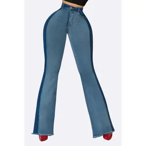 Bohemian Style Women's Jeans Bottom with Flared Legs