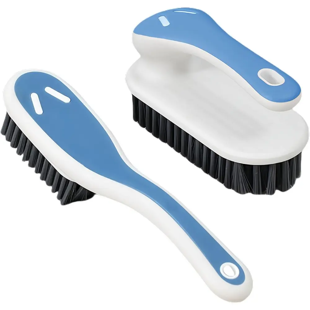 Soft Bristle Scrub Cleaning Brush Stain Remover Brush Fabric Cleaning Brush Laundry Brush Small Scrub Brush Cleaner Household Cleaning Brushes For Carpet,Clothes,Bathroom,Sneaker-2 Pack (Blue)