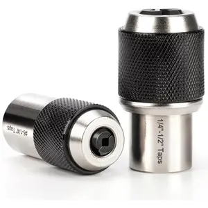 Ratcheting Tap Socket Set 2pcs with Adjustable Jaws - 3/8" Drive Tap Holder for Tight Spaces, Compatible with Taps, Reamers, Screw Extractors ( # 6-1/2") ​ ,Cr-Mo Steel