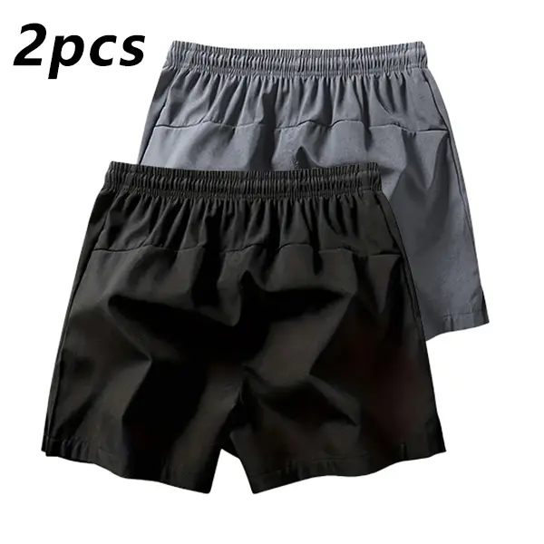 Men's two-piece casual shorts set, featuring a simple sporty style, elastic waistband for comfort, and a relaxed fit suitable for practical men who value everyday home comfort, leisure, and quick outings.