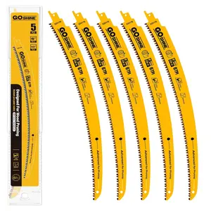 5 Pack Japanese Teeth Reciprocating Saw Blades,15" Arc Curved Wood Pruning Sawzall Blades for Tree Trimming & Wood Cutting, with Box(6TPI)