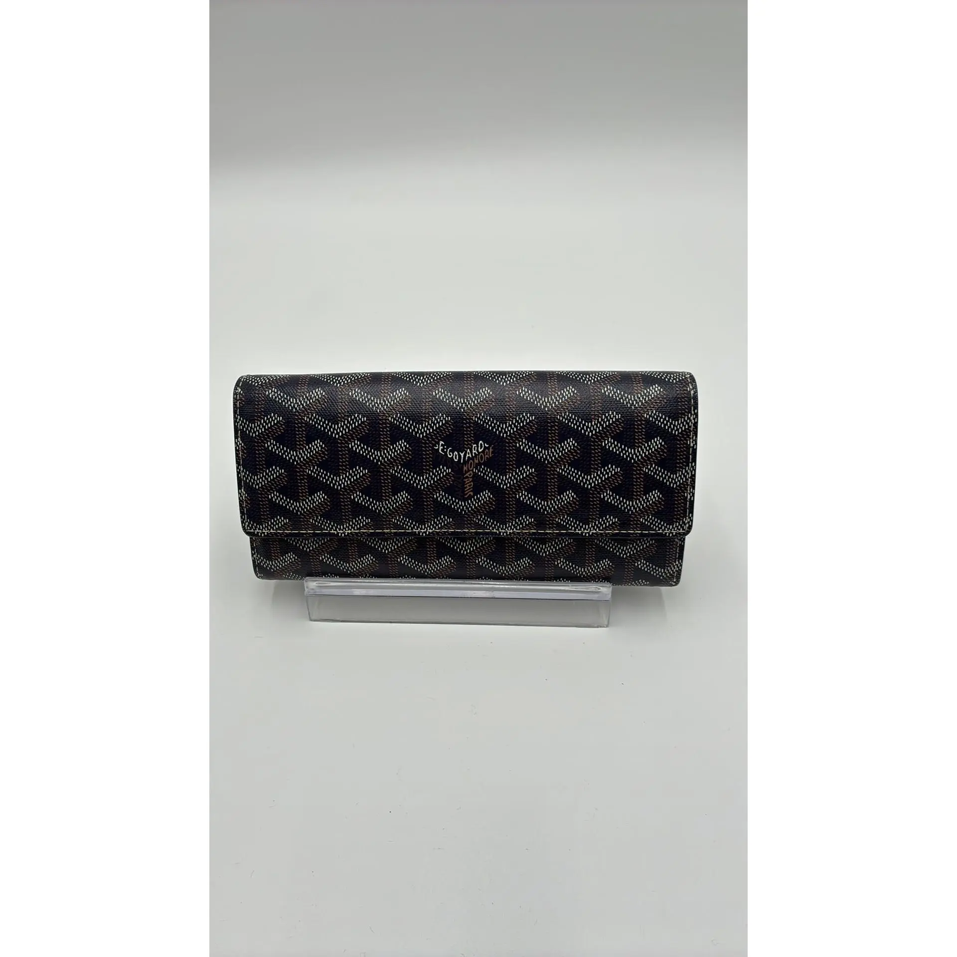 Pre-owned Leather Luxury Bags & Accessories Goyard Richelieu Long wallet, Blue Date Code: CHN120170